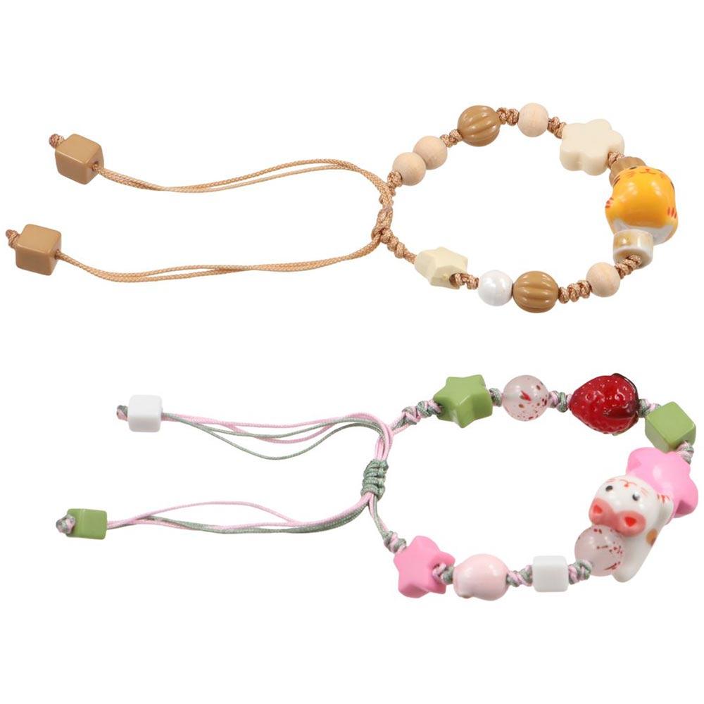 Handmade Maneki Neko Bracelet Korean Style Cat Bead Bracelet Ceramic Cat Bracelet Women