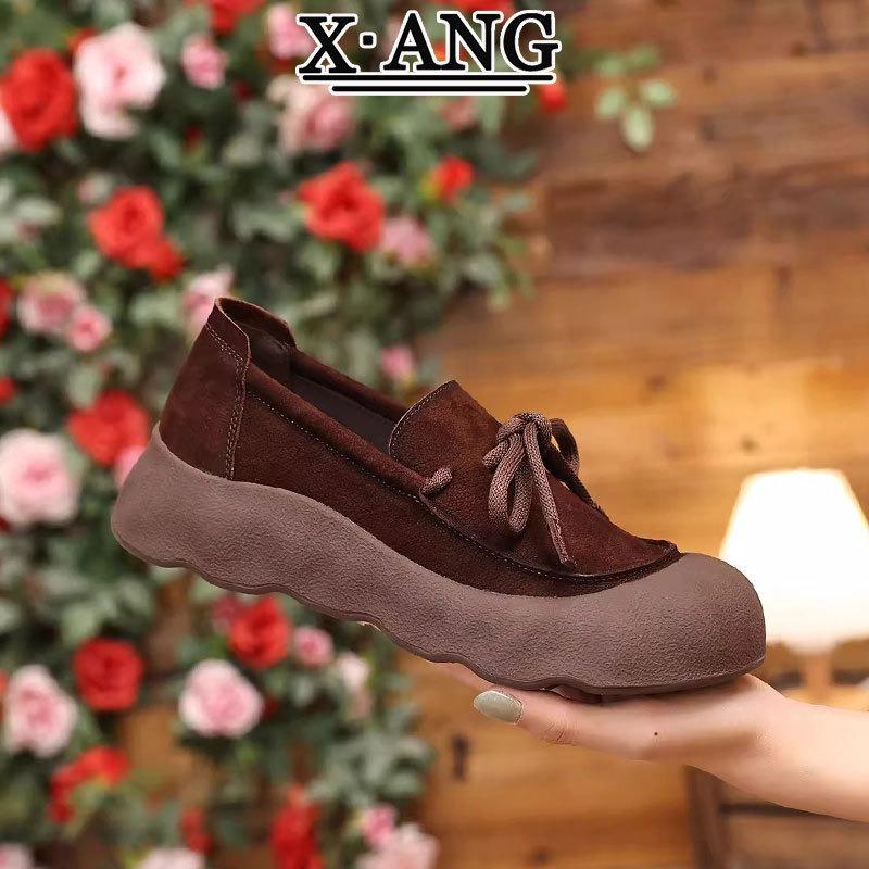 The First Layer of Cowhide Super Soft Sole Is Not Tired, Single Shoes for Women's Autumn New One-pedal Casual Doudou Shoes