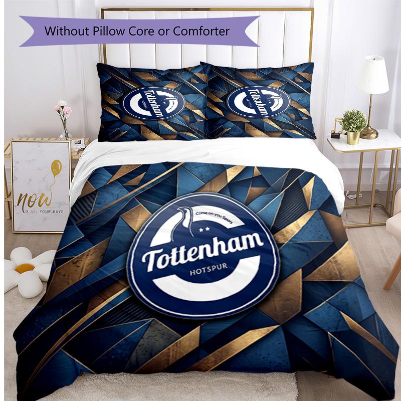 Tottenham Hotspur Pattern Printed 3PCS Bedding Set Soft Skin-Friendly Washable Duvet Cover & Pillowcases Set All Season Bedroom