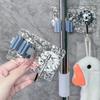 Настенные многоцелевые крючки, подставка для швабры, держатель для хранения швабры, зажим, самоклеящийся крючок для органайзера для швабры без перфорации для ванной комнаты