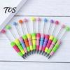 Beadable Ballpoint Pens DIY Pen, Colorful Fancy Beaded Crafting Gift for Students, Party Favors, Creative Office Supplies Customizable Beads