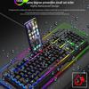 MiLang T806 Металлическая Железная Механическая Игровая Клавиатура и Мышь с Семицветной LED Подвесной Клавишей.