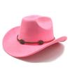 Ethnic Style Suede Western Cowboy Hat Woolen Jazz Top Hat Men And Women'S Ethnic Style Autumn And Winter Felt Hat Big Eaves Hat
