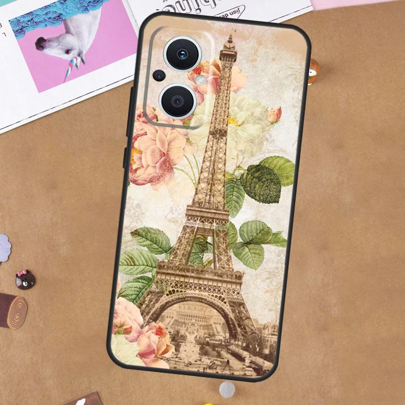 Paris Eiffel Tower For OPPO Reno 11F 12F 13F 14F 10 11 12 13 14 Pro 7 8 Lite 8T OPPO Find X5 X6 X8 X9 Pro Case