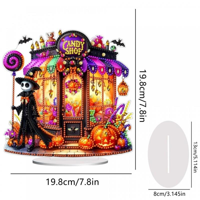 DIY Halloween Candy House Painting Kit Irregular Crystal Rhinestone Art Craft Home Decor