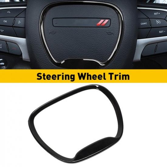 Auxito Steering Wheel Cover Trim for Dodge Charger Challenger 2015- Black