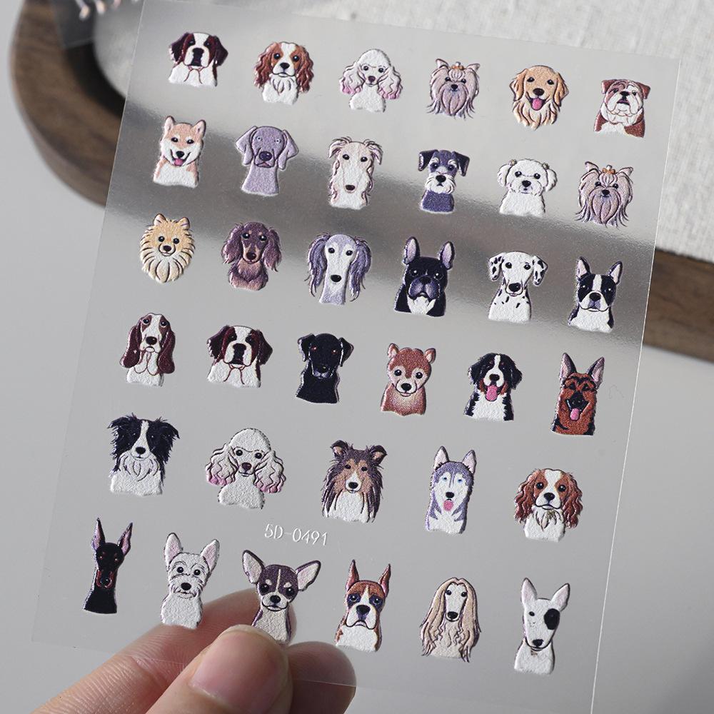 Cute Dog & Cat Stickers Pack Kawaii Pet Embossed Decals for Students DIY Craft Scrapbooking Album Card Making Stationery