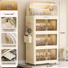 Foldable Multi-Layer Plastic Storage Cabinet with Lid - Organize Bowls, Plates, Baby Bottles, and Cups Dust-Free