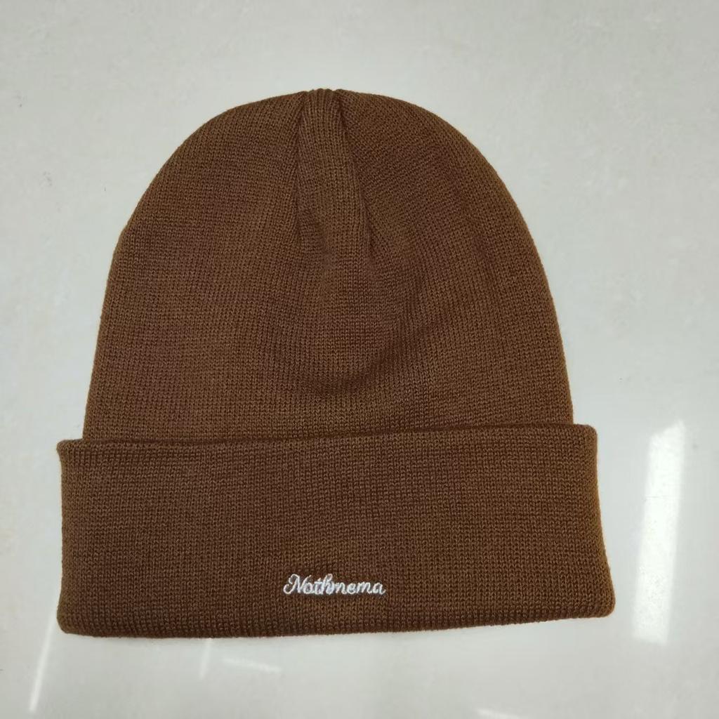 New knitted knit hat, winter warm cold hat, letter-embroidered closed-toe hat, trendy style