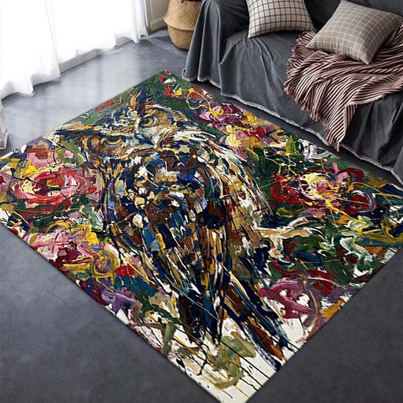2025 New Owl Abstract Carpet Rug for Living Room Bedroom Home Sofa Decoration,Kids play Non-slip Floor Mat81
