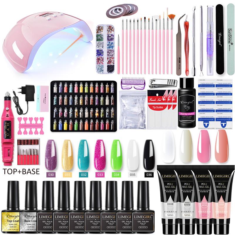 Маникюрный набор, набор гель-лаков для ногтей, набор полуперманентных лаков, набор гель-лаков с УФ-лампой, полный набор для маникюра