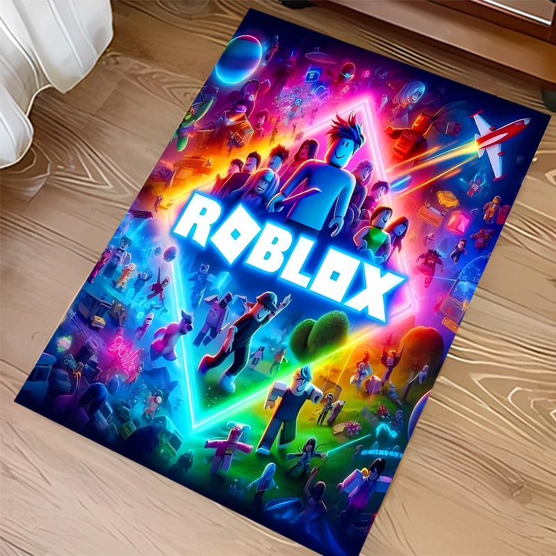 1pc Roblox Print Area Rug - Soft,Washable Non-Slip Indoor Mat for Office Chairs,Living Room,Home Office Decorative Rug