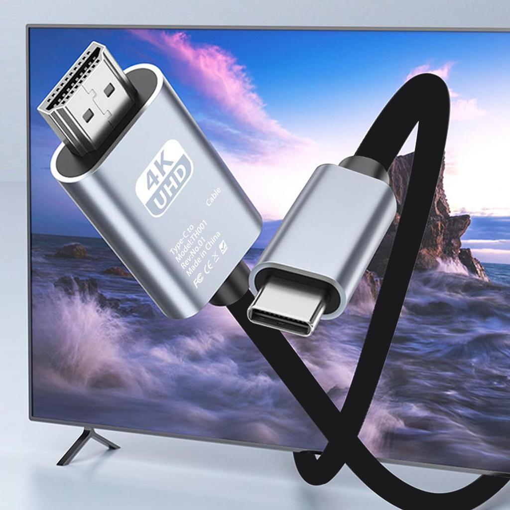 Type C To HDTV Cable USB C To HDTV Cable Adapter 4K60Hz Video Cord for Laptop Monitor TV Supports Conference Room Presentations