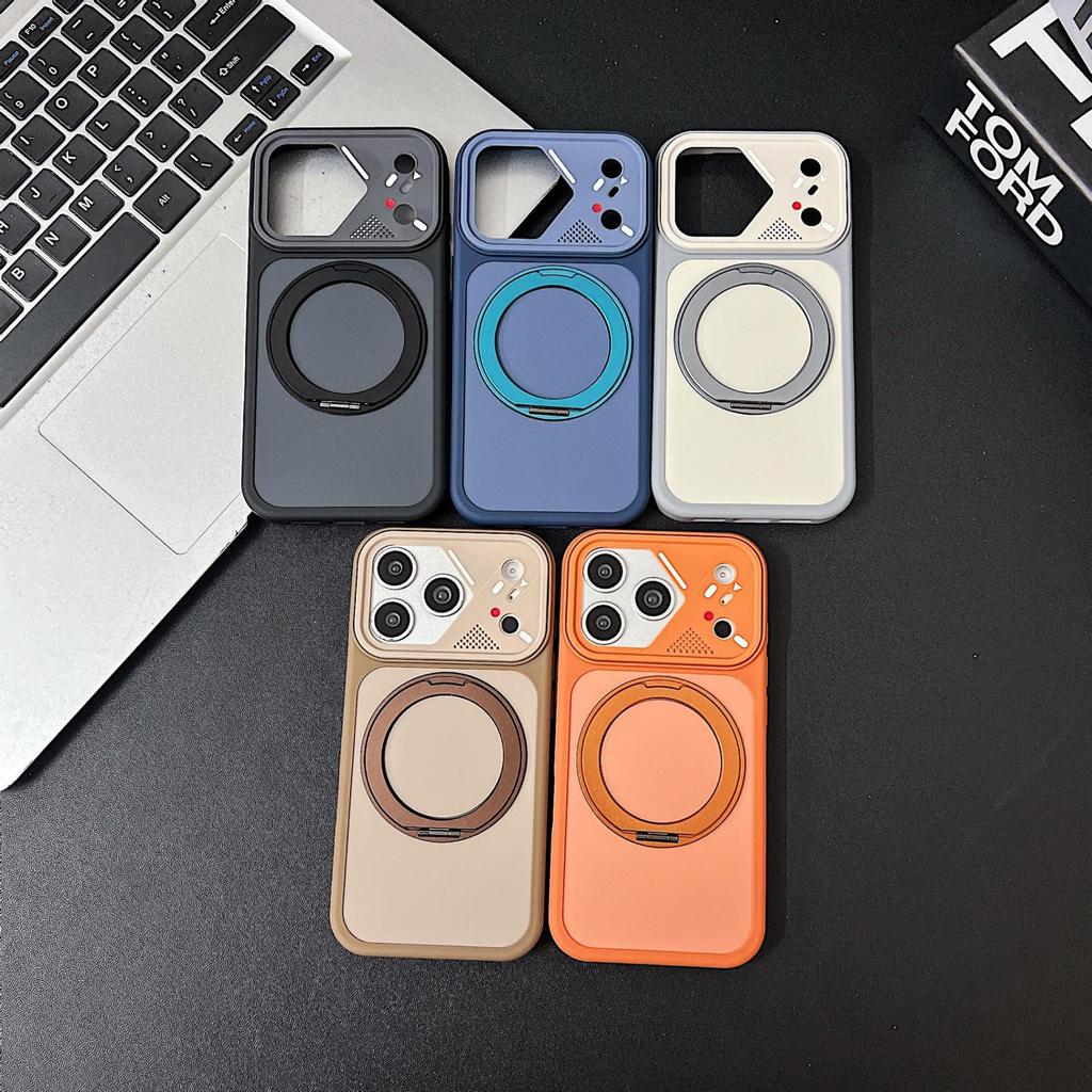 Магнитная подставка с вращением на 360° для iPhone 17 Pro Max/16 Pro Max Матовый противоударный чехол