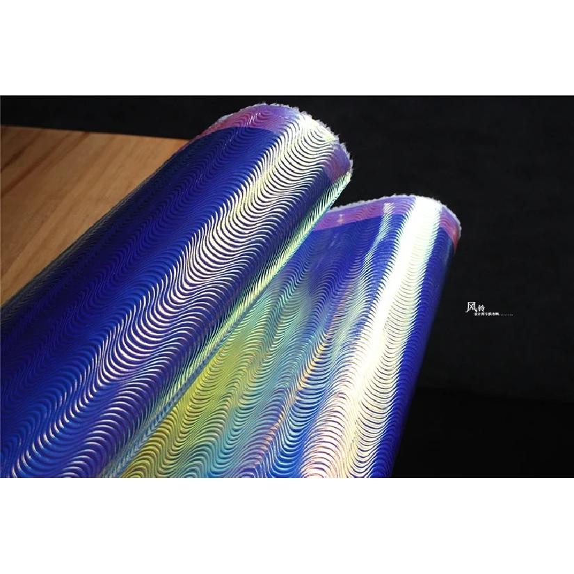 Leather Fabric Colorful Blue Milling Machine Pattern Laser Stage Background Clothing Design Diy Sewing By The Meter