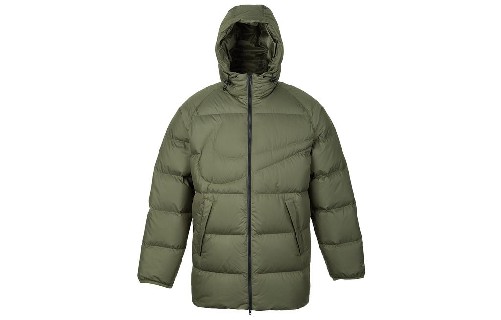Nike Мужские пуховики Оливково-зеленые С капюшоном Умеренные IH2378-222