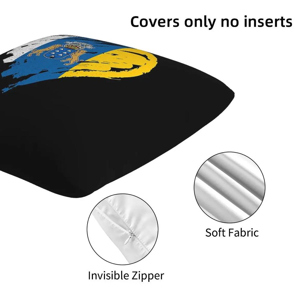 Spain Flag Oceano Canary Islands 2 Pcs Square Pillowcase Pillow Cover Cushion Zip Decorative Comfort Throw Pillow For Home