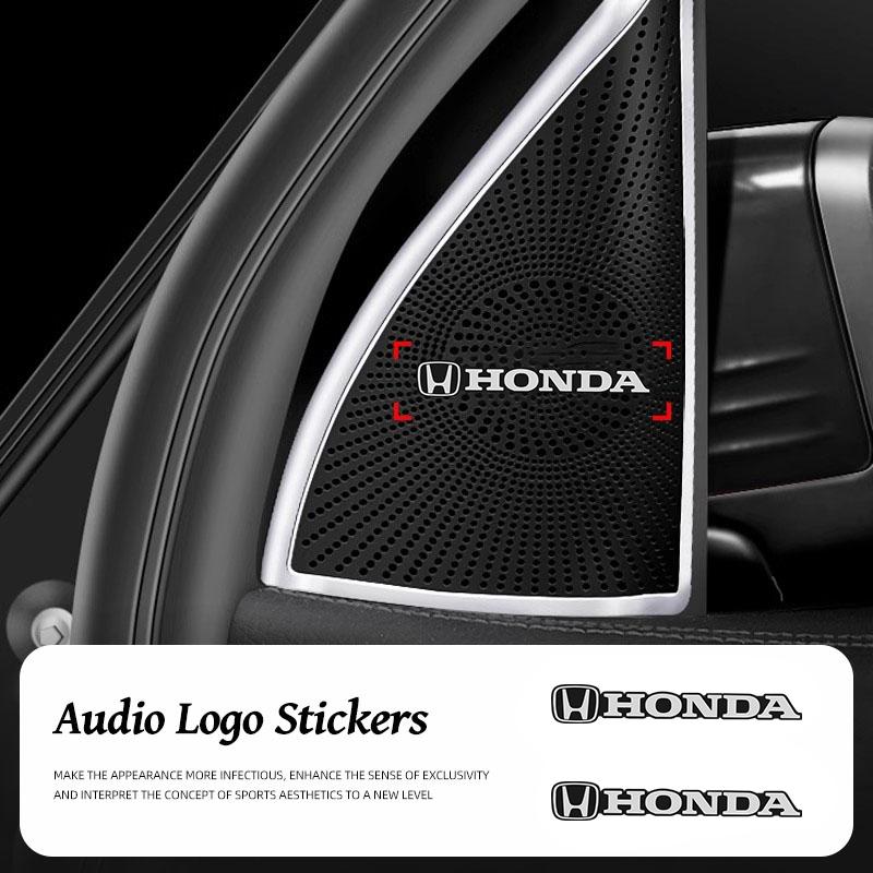 wsdh6 10Pcs Aluminum Car Audio Emblem Sticker Speaker Decoration For Honda Civic Fit Jazz Accord Pilot CRV Odyssey Passport City HRV