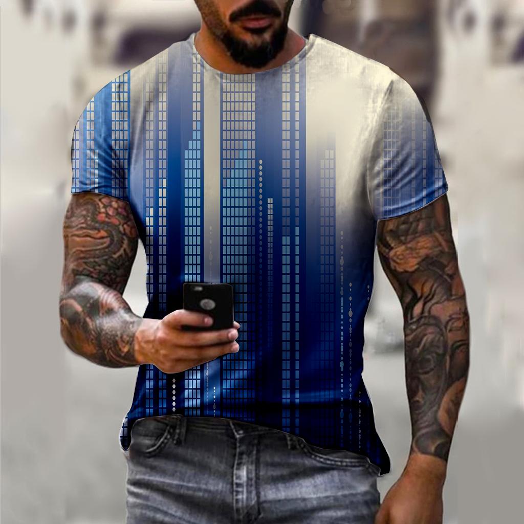 Полосатая футболка для мужчин, одежда большого размера, мужские футболки с рисунком, летние повседневные топы с 3D принтом и короткими рукавами, модные топы