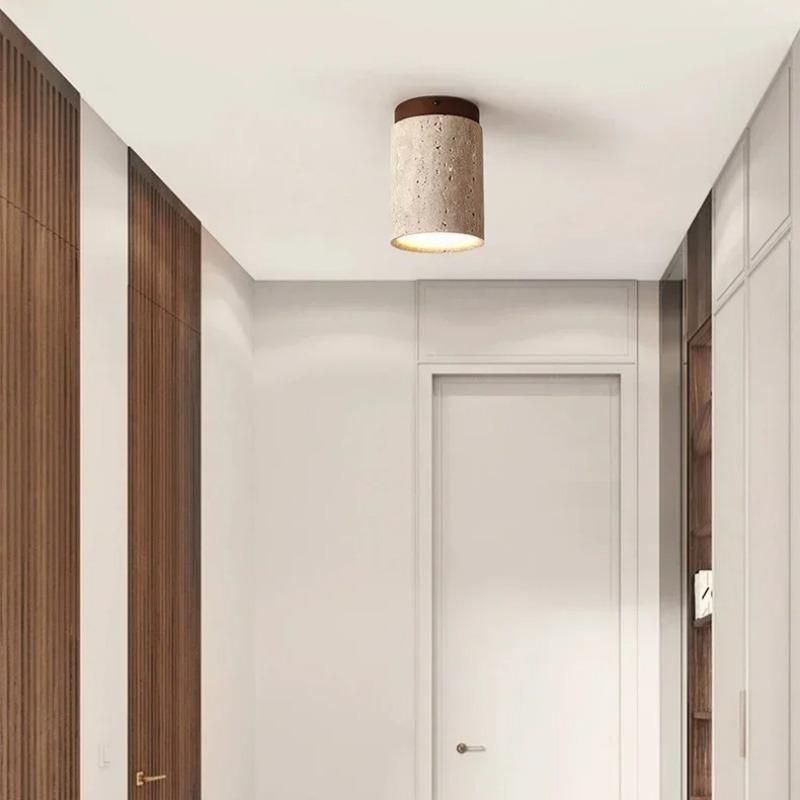 Modern Travertine Stone Ceiling Lamp Hallway Foyer Bedroom Corridor Flush Mounted Staircase Indoor Lighting Fixture Home Decor