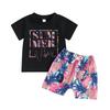 Летний комплект из 2 предметов для мальчика: топ с короткими рукавами + шорты с принтом ананаса, пляжная одежда