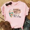 Autumn Maple Leaf Halloween Thanksgiving Print ShortSleeved TShirt European American Style Aesthetic Top for Unisex Women