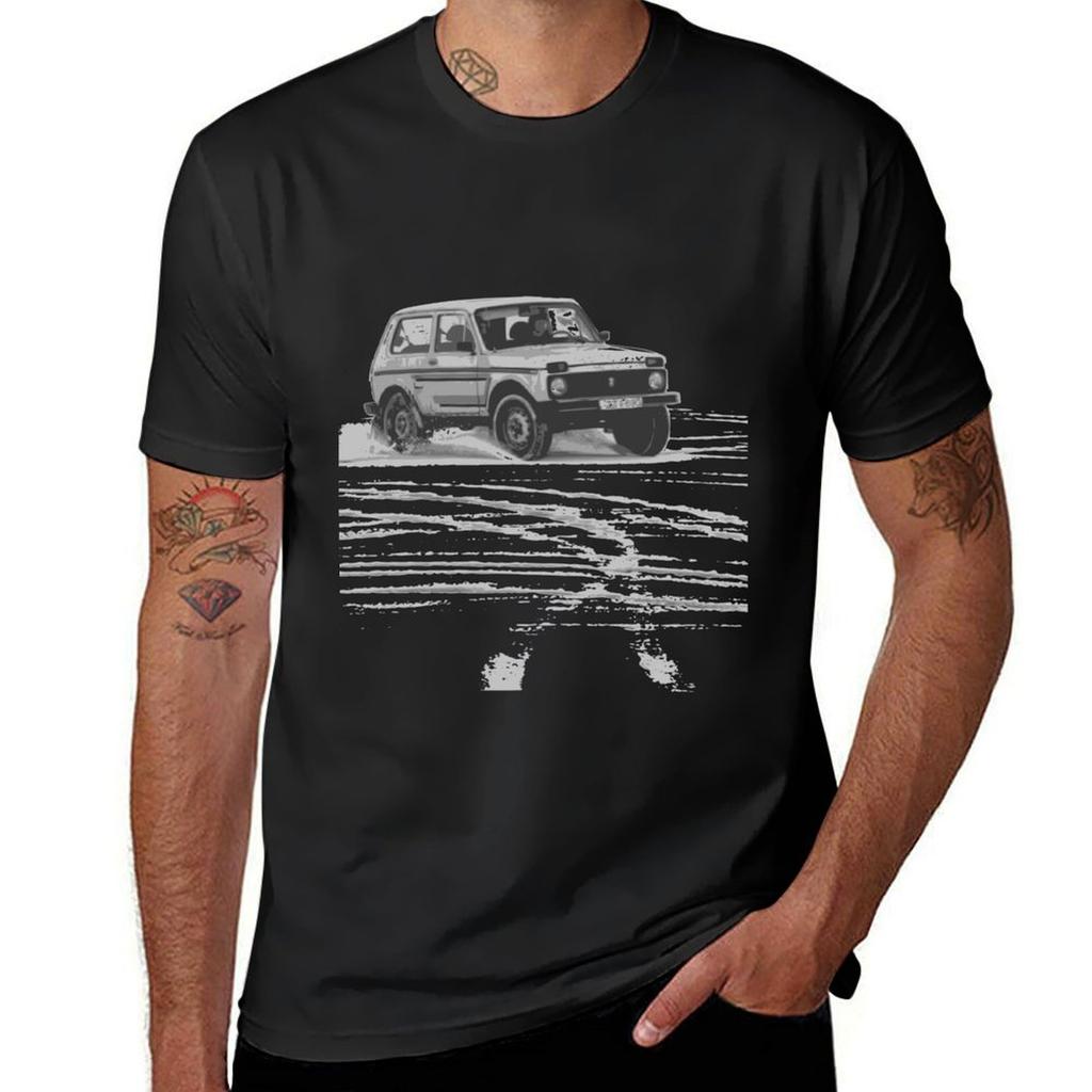 Футболка Lada Niva Дрифт Аниме Винтаж Мужская Одежда