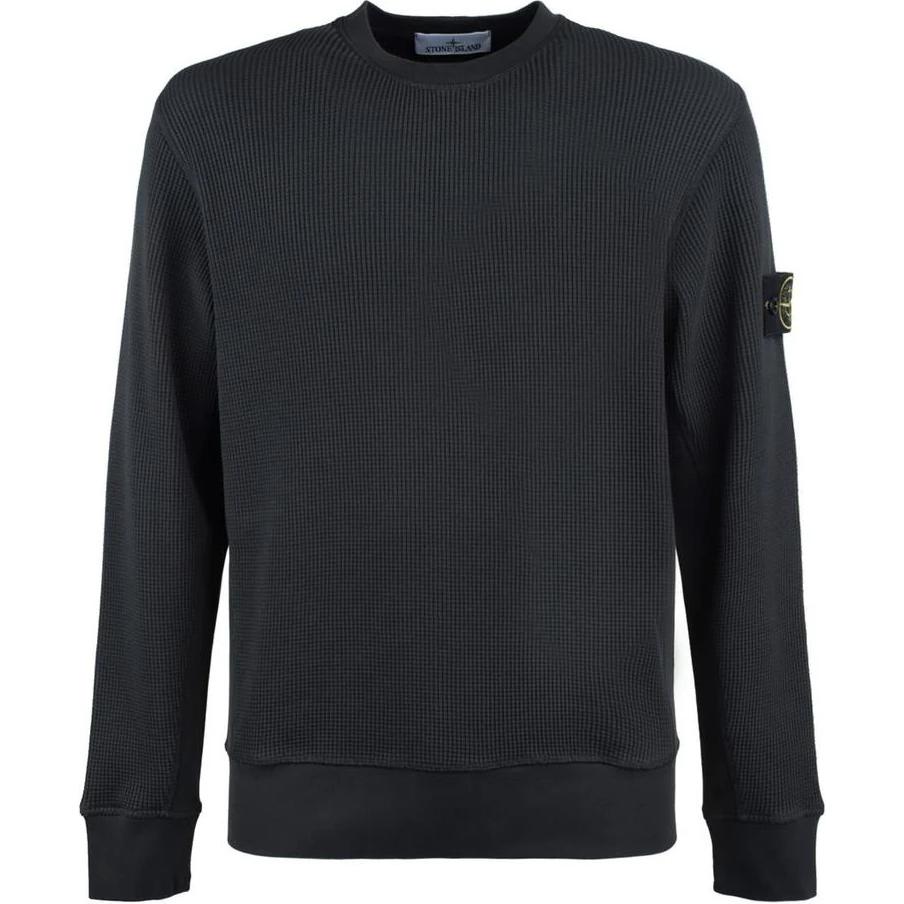 STONE ISLAND Пуловер с круглым вырезом, с длинными рукавами, однотонный свитшот, мужской свитшот, синий K1S1561000-08S0044-V0020