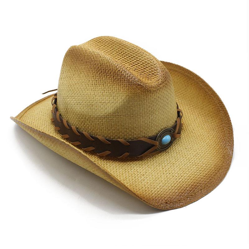 Новая весенне-летняя мужская и женская джинсовая соломенная шляпа в стиле вестерн, соломенная шляпа-тени, шляпа рыцаря, солнцезащитная шляпа