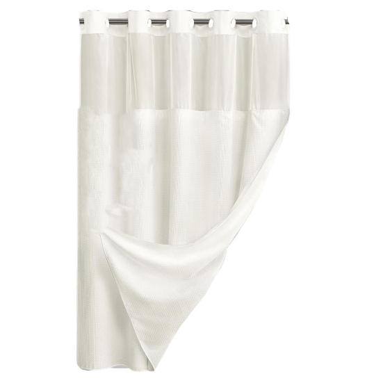 Yousheng Вафельная занавеска для душа со съемной подкладкой и кнопками, водонепроницаемая двухслойная моющаяся занавеска для кухни, занавеска для окна в спальне