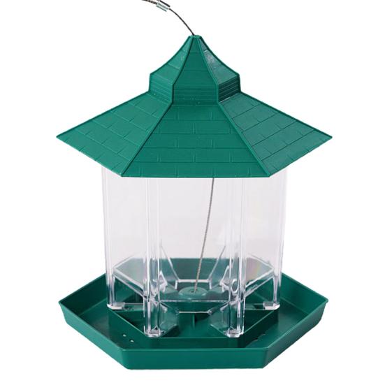 1 Set Bird Feeder Easy To Install Large Capacity Convenient Transparent House Shape Bird Hanging Food Container Home Supplies