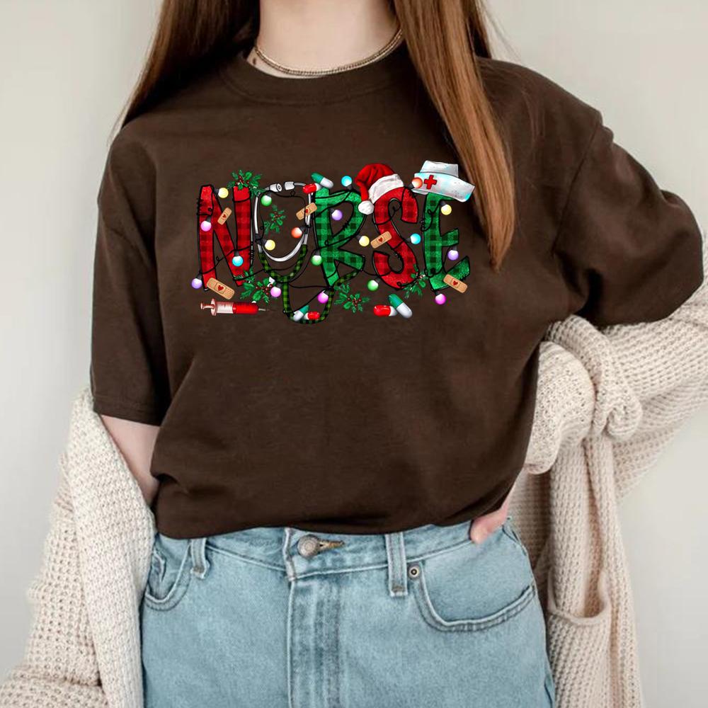 Christmas Nursing Tshirt Nursing School Shirt Nurse Christmas 2023 Tees Xmas Party Shirts Lit It Up Midwife Shirts Nurse Gifts