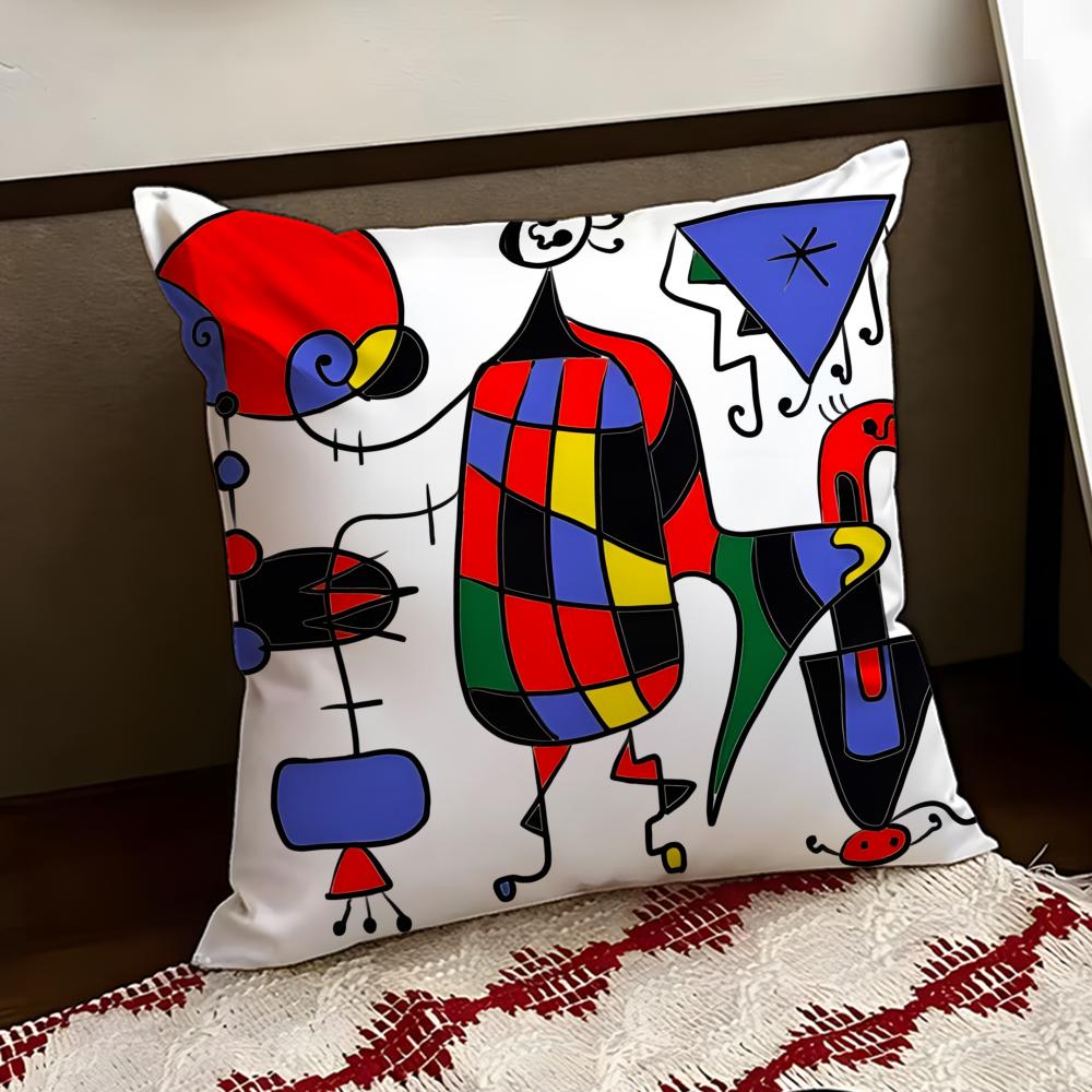 JJoan MMiros Art Cushion Cover Reversible Soft Durable Pillow Cover Home  Car MultiScene Use for Daily Comfort