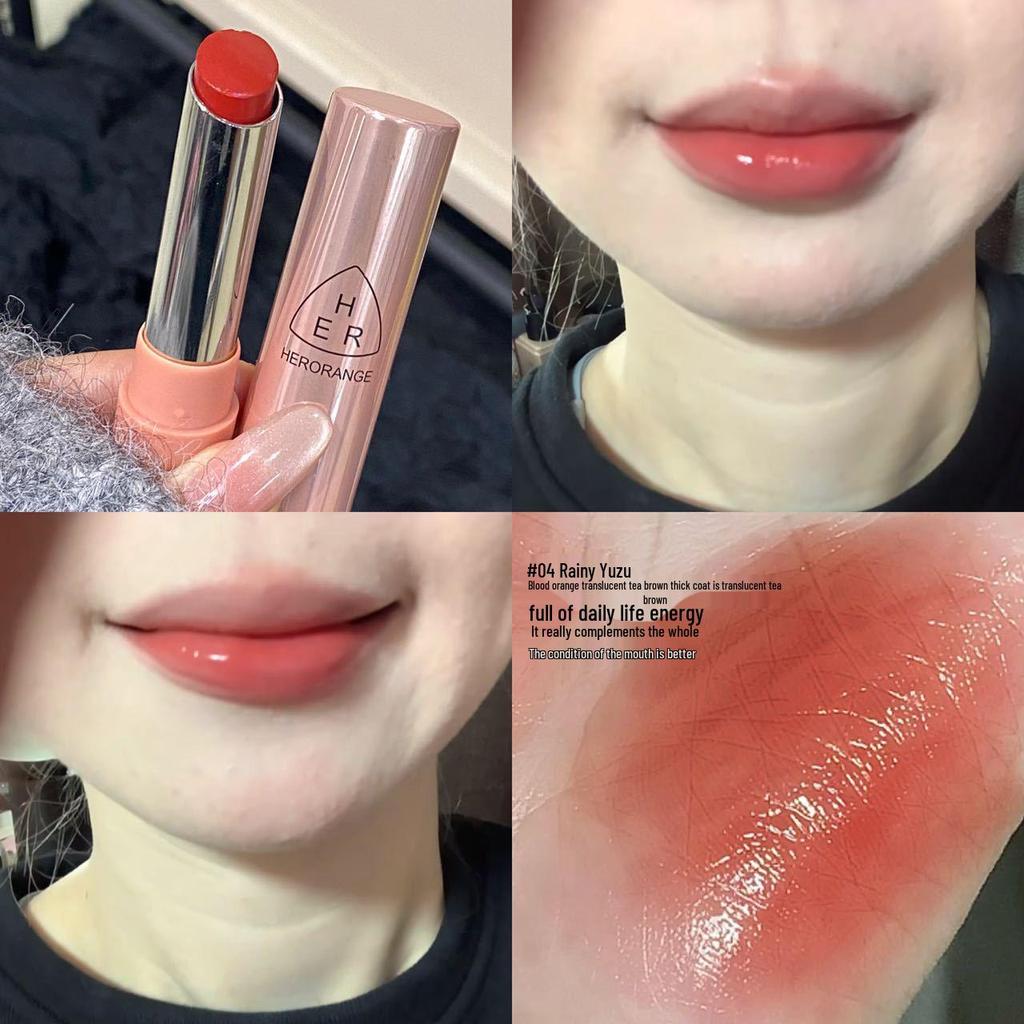 HERORANGE Light Rhyme Glossy Lipstick: Long-Lasting, Plumping Korean-Style Lip Glaze