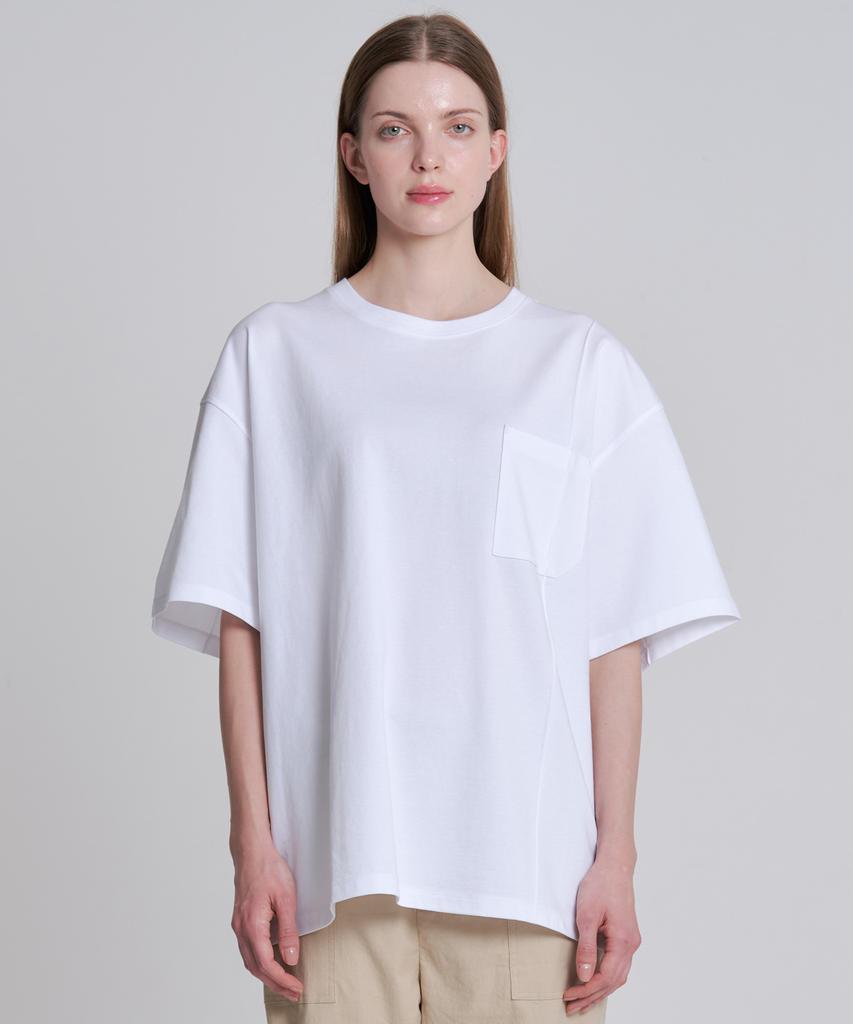 ZENSAI Big Flower Pocket T-Shirt White