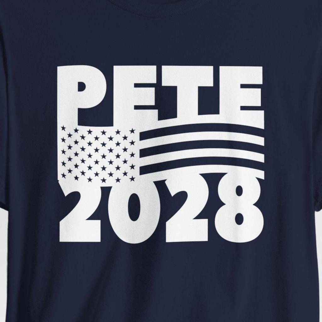 Pete 2028 T-Shirt: Vote For Pete Buttigieg, USA Flag