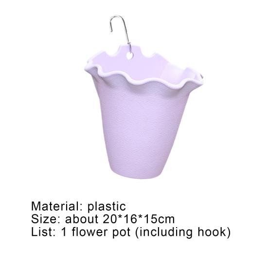 Цветочный горшок, дышащая пластиковая настенная ваза для растений с гофрированными краями для наружного использования