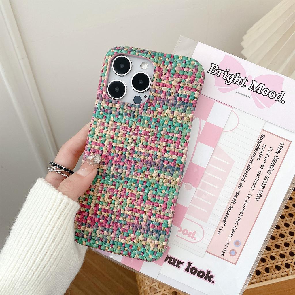 Роскошный Плетеный Классический Стиль В Сочетании С iPhone 15 14 13 12 11 Pro Max PU Одиночный Чехол Адаптивный Чехол Защитный Чехол