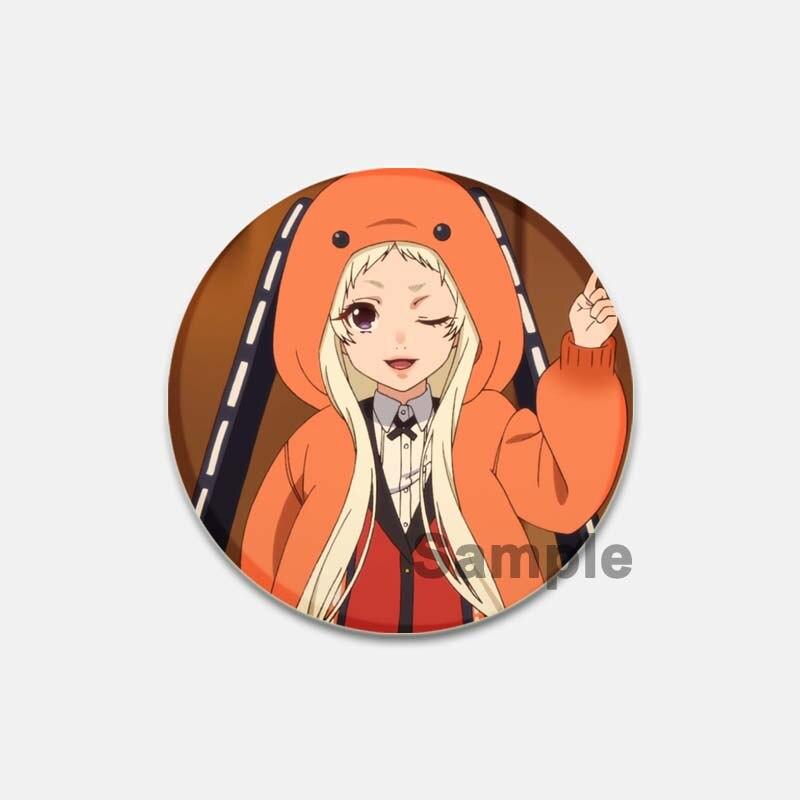 58 мм аниме манга KAKEGURUI брошь 58 мм круглая булавка для лацкана нагрудник Yumeko Jabami мультфильм косплей значок для одежды декор рюкзака подарки