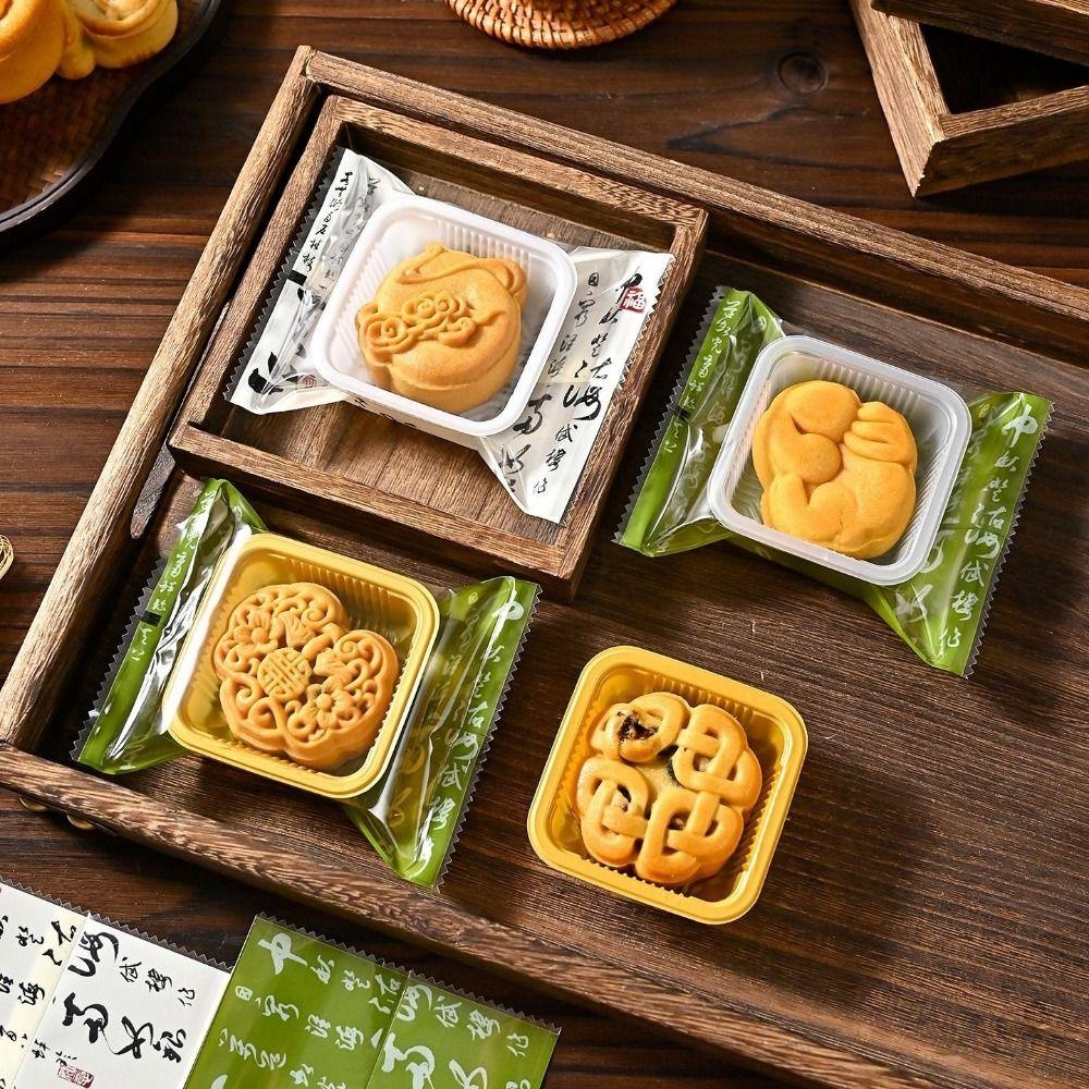 100PCS Transparent Mooncake Bags Chinese Style Machine Seal Bags Food Storage Bags  Egg Yolk Crisp