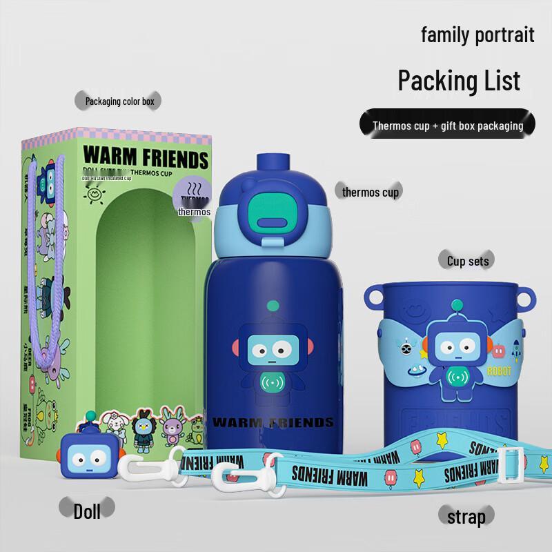 Jilifa 316 SS Kids Robot Dual-Drink Insulated Bottle