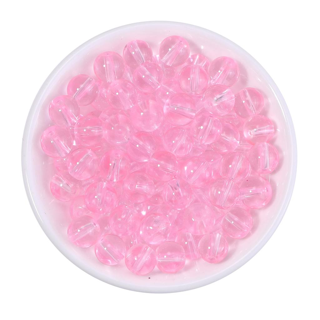 50pcs/lot 8mm Colored Transparent Glass Beads For Jewelry Making Loose Spaced Round Glass Bead DIY Jewelry Accessories Wholesale