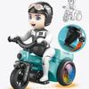 Electric Mini Car Toy Stunt Bike Toy for Kindergarten Interactive Learning Toy with Music Funny Gift for Activity Center  Orange