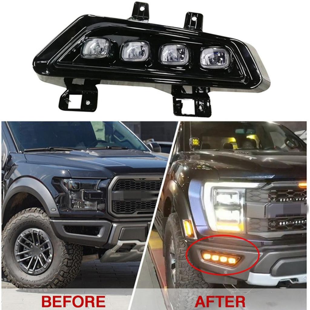 LED Bumper Driving Running Lights Flowing Turn Headlight For Ford F150 Raptor 22