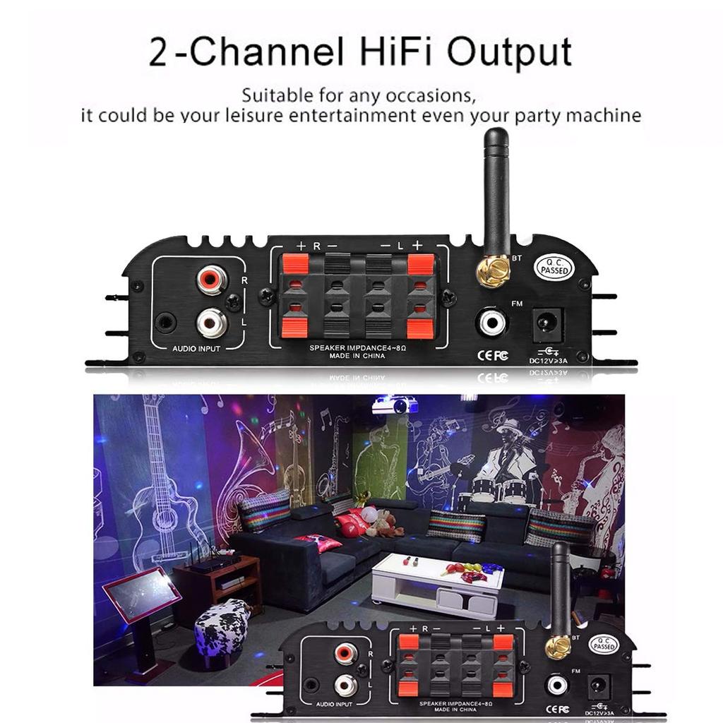 Автомобильный усилитель Bluetooth, цифровой проигрыватель HIFI, стереозвук, мощность 2 канала, 45 Вт, поддержка домашнего мультимедиа, SD, USB, FM, MP3, DVD, CD, LP-269S