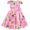 Elegant Girl Kids Flower Printed Party Dress Children Ball Gown Performance Wedding Dresses