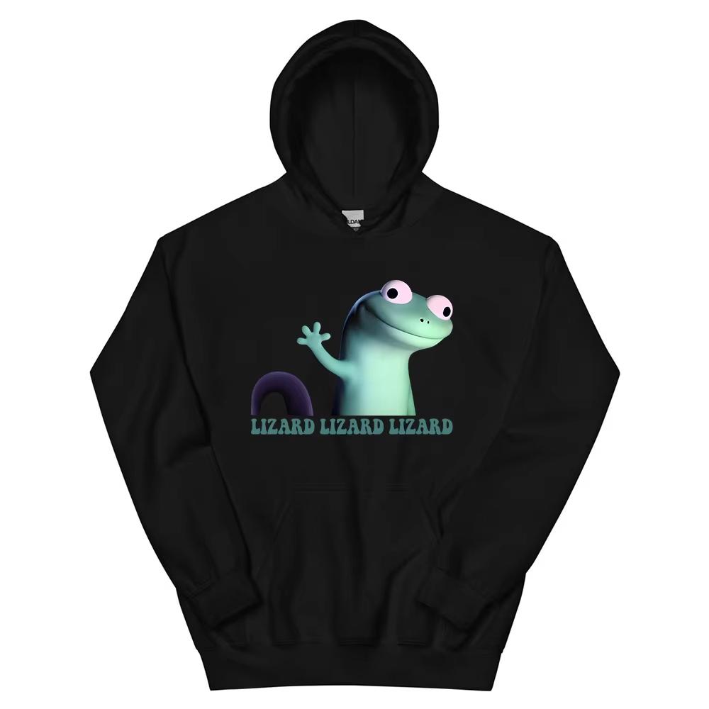 Lizard Meme Funny Graphic Hoodies Long Sleeve Casual Hooded Sweatshirts Women Men Clothing Cartoon Printing Sudaderas Unisex Top