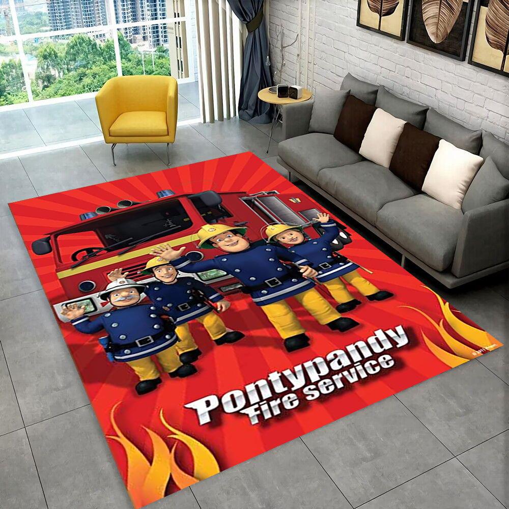 3D Классический Ковер Мультяшный Пожарный Сэм для Детской, Гостиной, Спальни, Домашнего Дивана, Игровой Нескользящий Коврик для Пола, Подарок