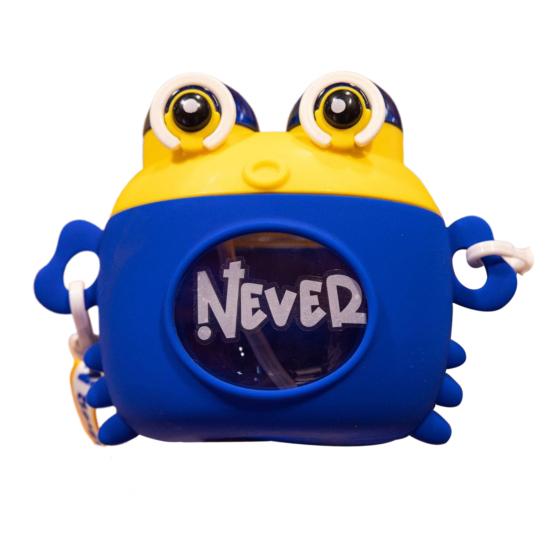 Children Crab Water Bottle with Strap Straw Cartoon Drinking Cup Jug for Boys Girls 600ml Capacity Water Bottle for Outdoor Activities & School Use