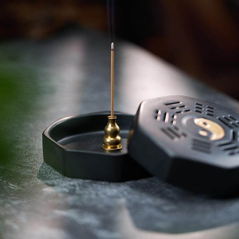 Taiji Eight Trigrams Ceramic Incense Burner Household Indoor Creative Tea Ceremony Decoration Coil Tower Stick Incense Can Use
